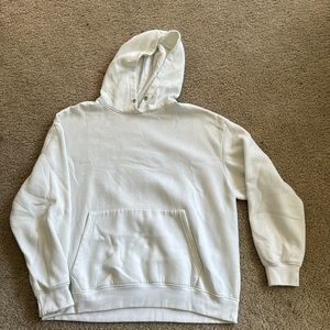 Cream white plain hoodie